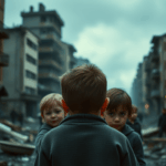 una-citta-distrutta-dai-bombardamenti-e-bambini-fertiti-visti-da